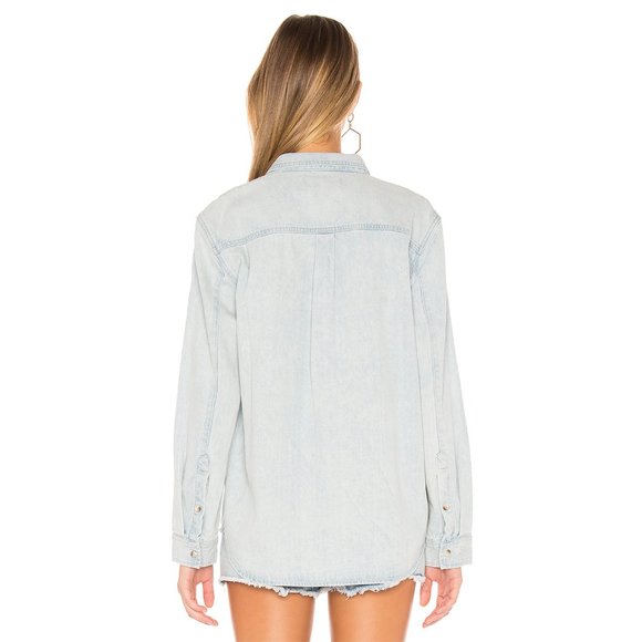 NWT ROLLA'S Slouch Denim Shirt in Bleach Blue XS - Picture 3 of 8